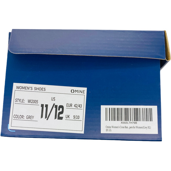 Women's Sz 11/12 XL Gray Omine Soft Plush Cozy Memory Non Slip Foam Slippers - Picture 6 of 6